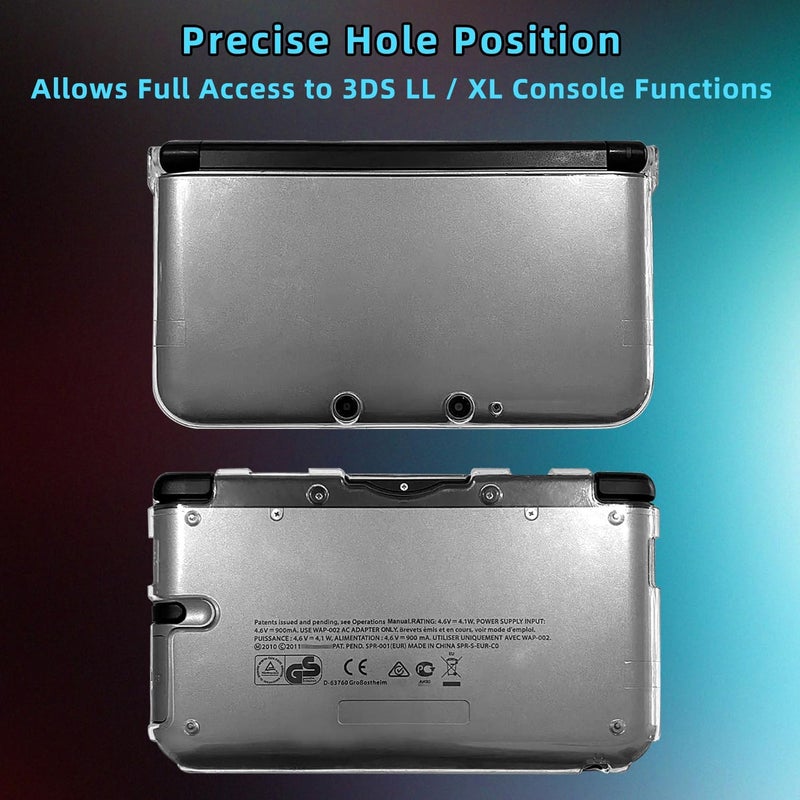 OSTENT غطاء واقي شفاف من الكريستال الصلب لجهاز نينتندو 3DS XL LL باللون الأبيض الشفاف - Image 2